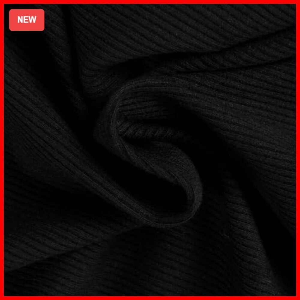 Long Sleeve V Neck Ribbed Knit Slim Fit T-Shirt Casual Basic Top - Picture 5 of 7
